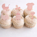 Pink Baby Shower Edible Cupcake Toppers