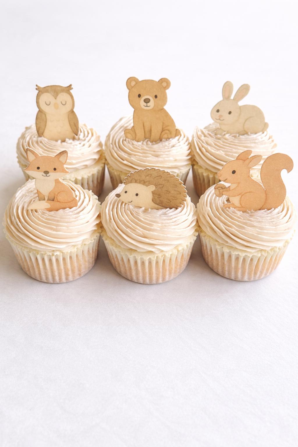 Woodland Animal Edible Cupcake Toppers