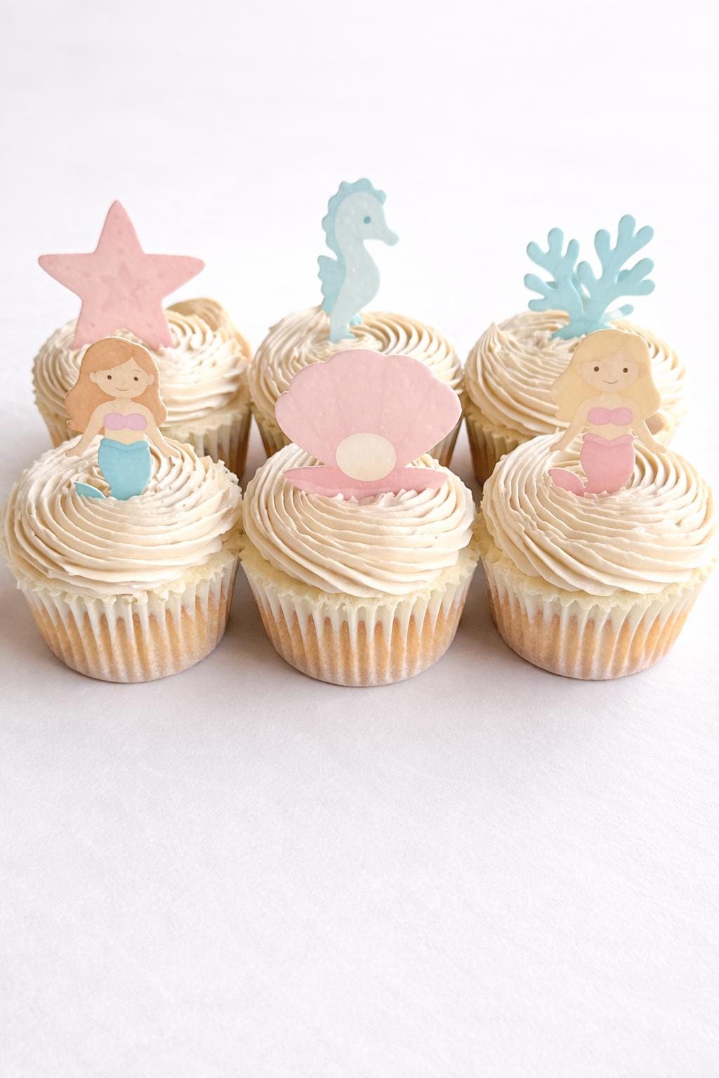 Mermaid Edible Cupcake Toppers