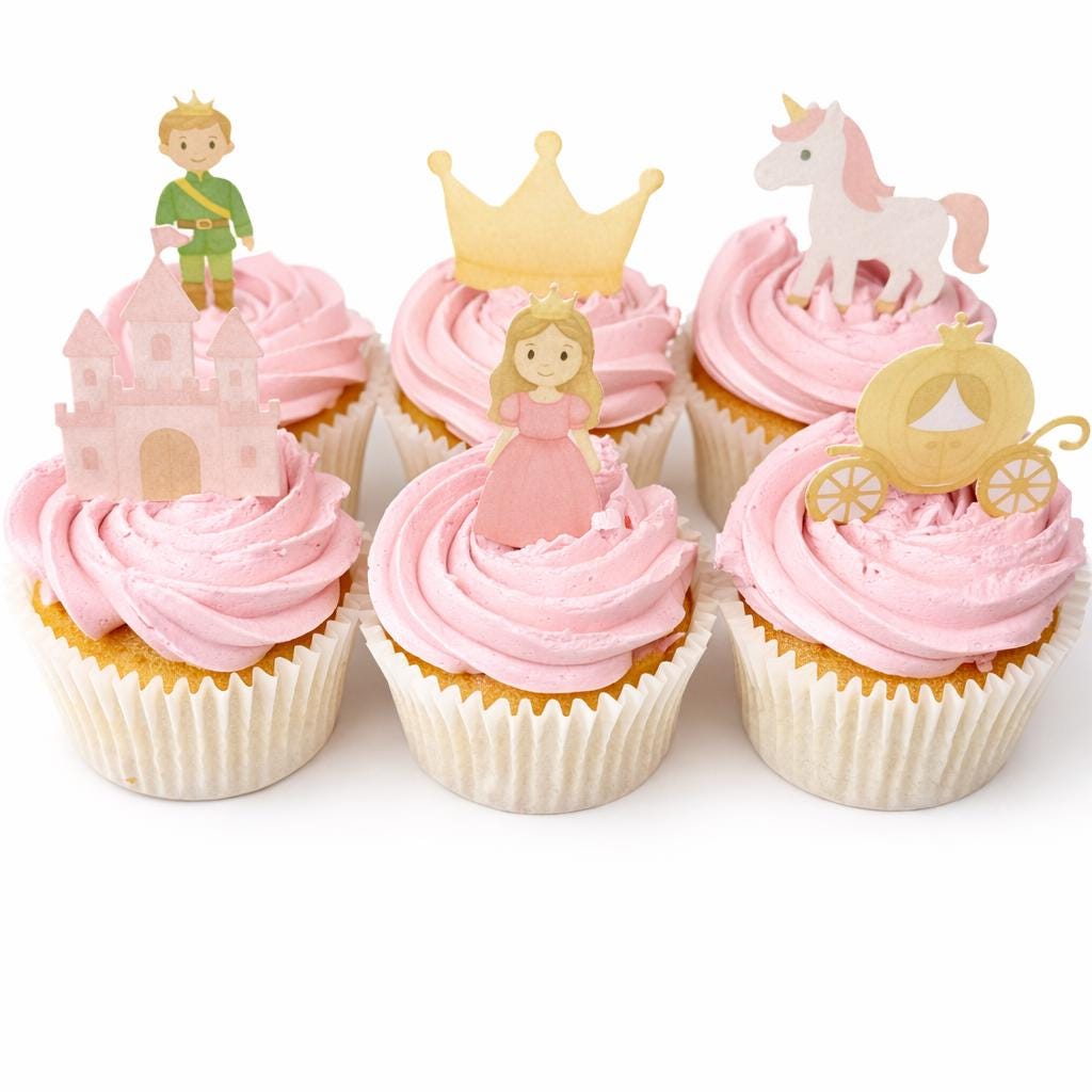 Princess & Unicorn Edible Cupcake Toppers