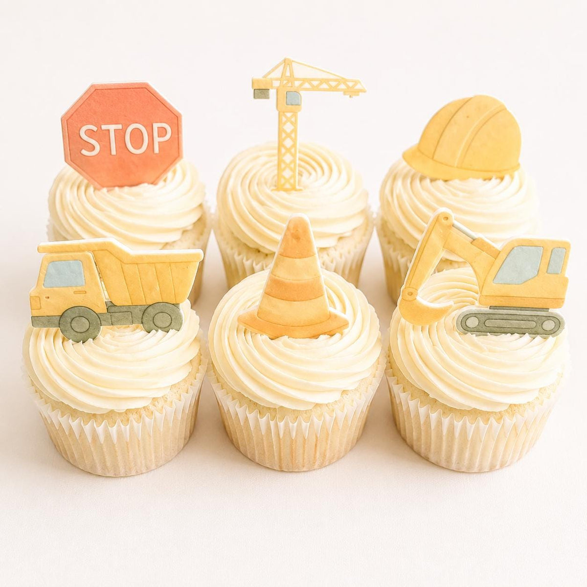 Construction Edible Cupcake Toppers