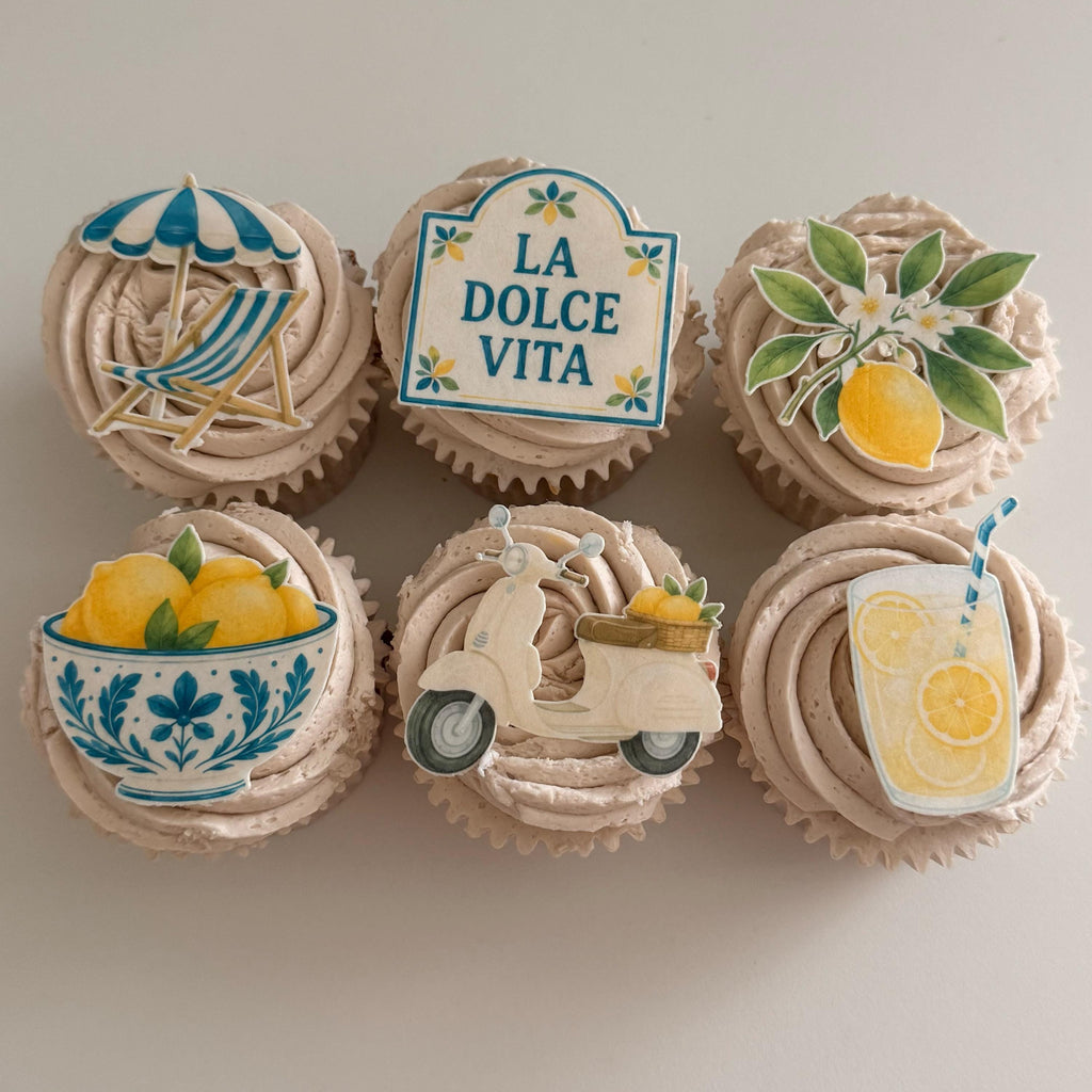Amalfi Lemon Edible Cupcake Toppers, Summer Party