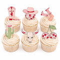 Pink Cowgirl Disco Edible Cupcake Toppers