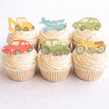 Transport Edible Cupcake Toppers, Cars, Tractors & Planes