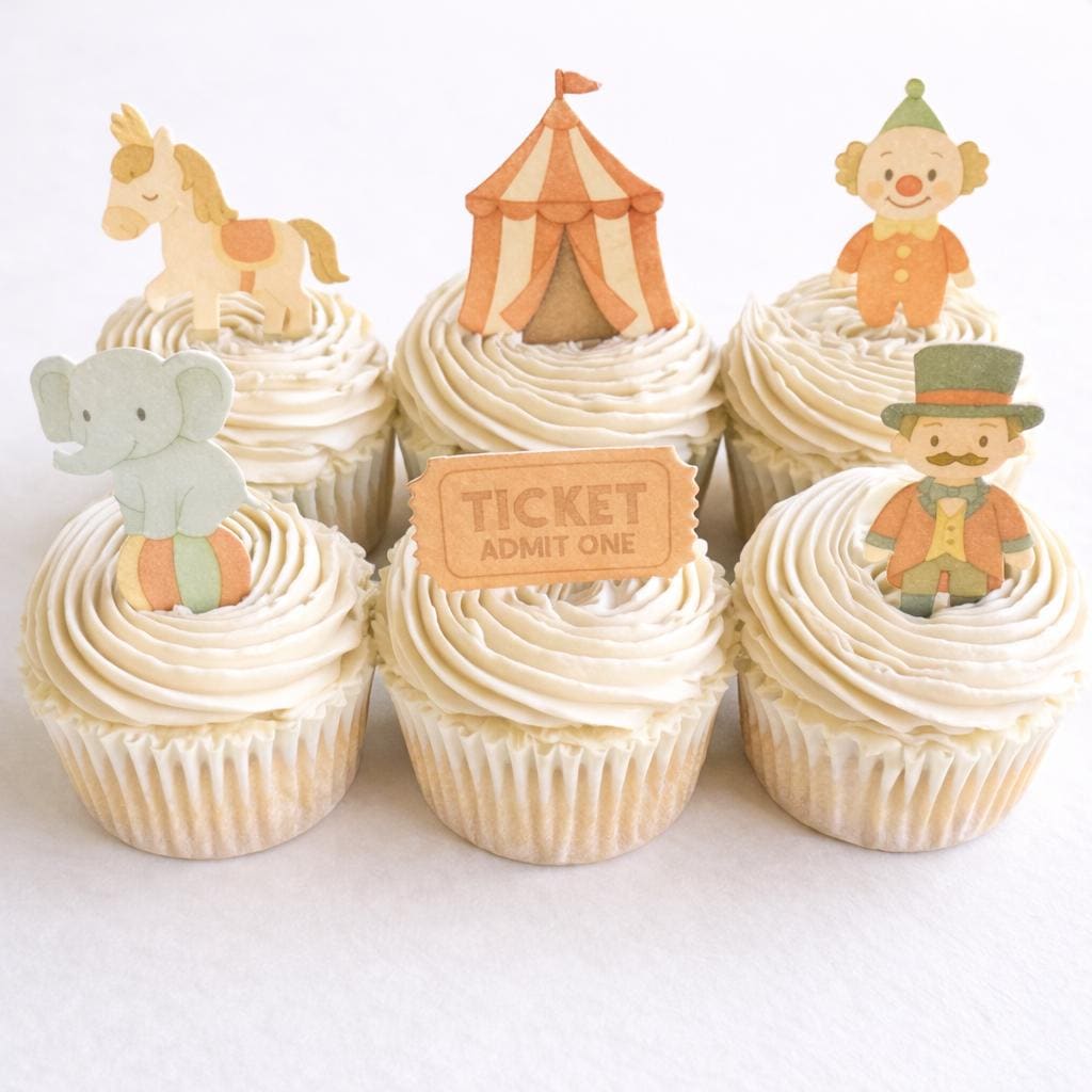 Circus Animal Edible Cupcake Toppers