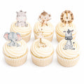 Safari Animals Edible Wafer Cupcake Toppers, Wild One