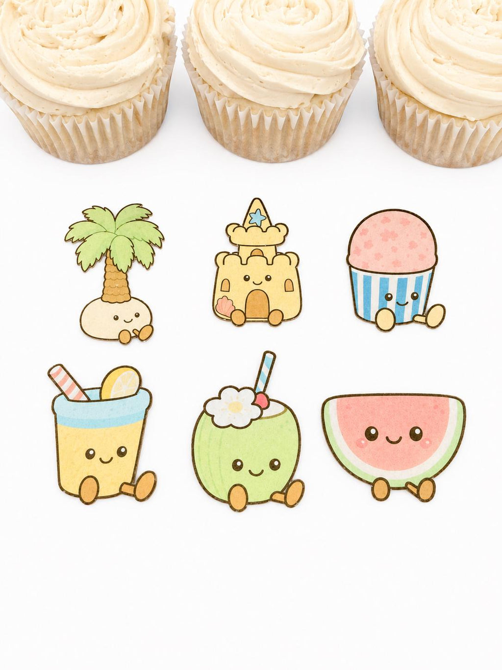 Summer Amuseables Style Edible Cupcake Toppers
