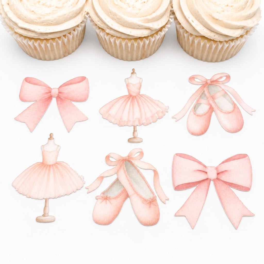 Ballet Dancer Edible Cupcake Toppers