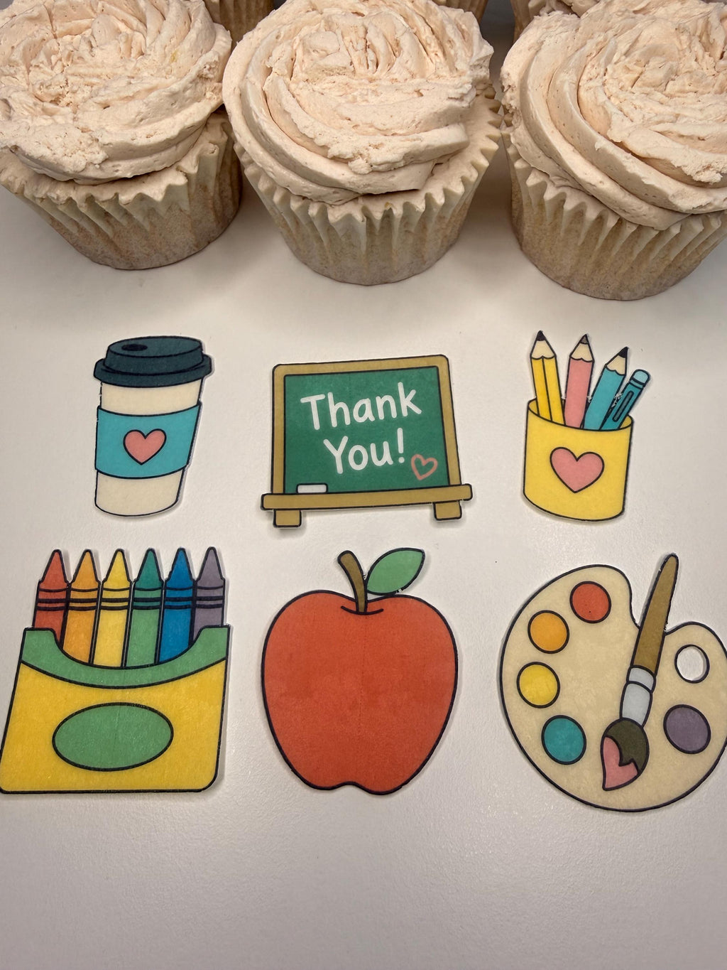 Thank You Teacher Edible Cupcake Toppers