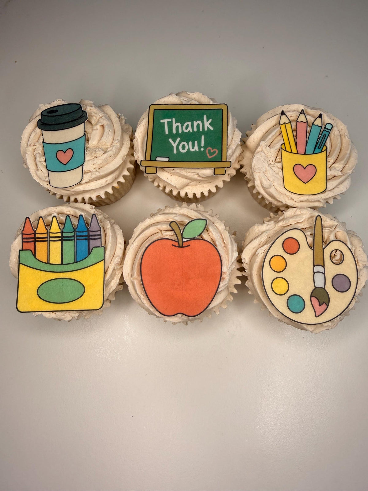 Thank You Teacher Edible Cupcake Toppers