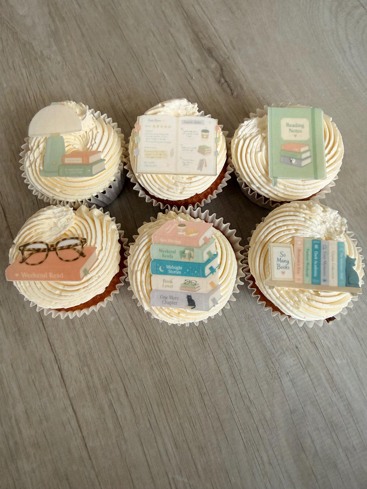 Book Lover & Reading Edible Cupcake Toppers