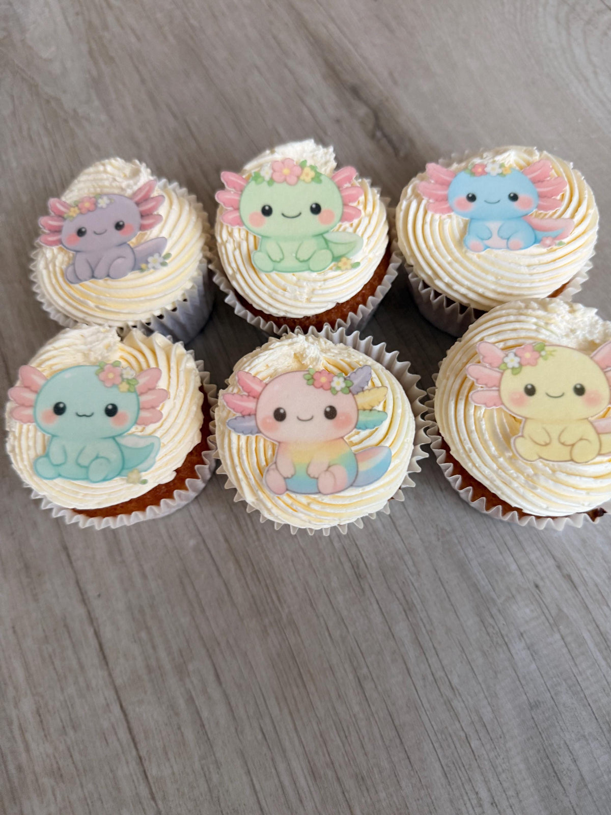 Axolotl Edible Cupcake Toppers