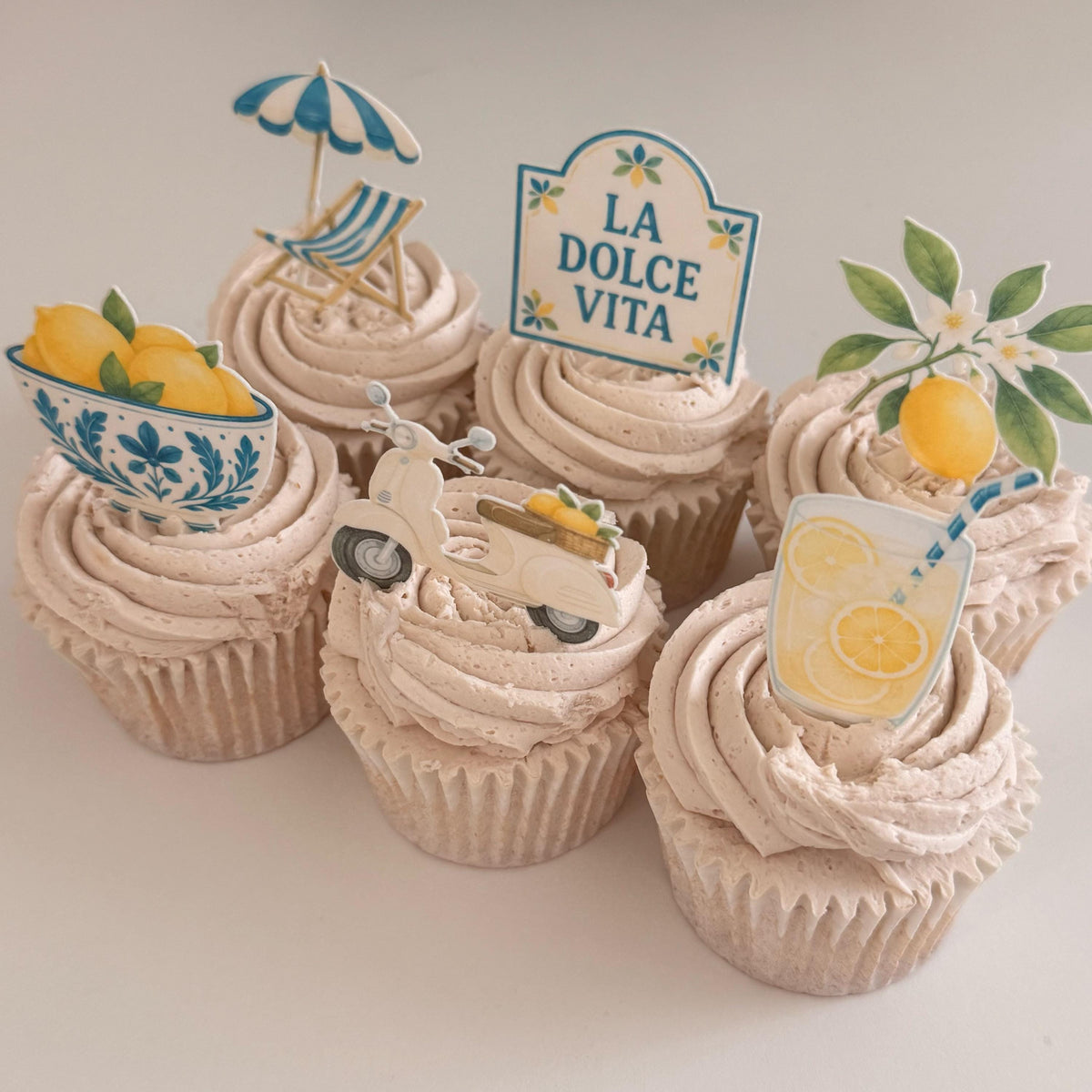 Amalfi Lemon Edible Cupcake Toppers, Summer Party
