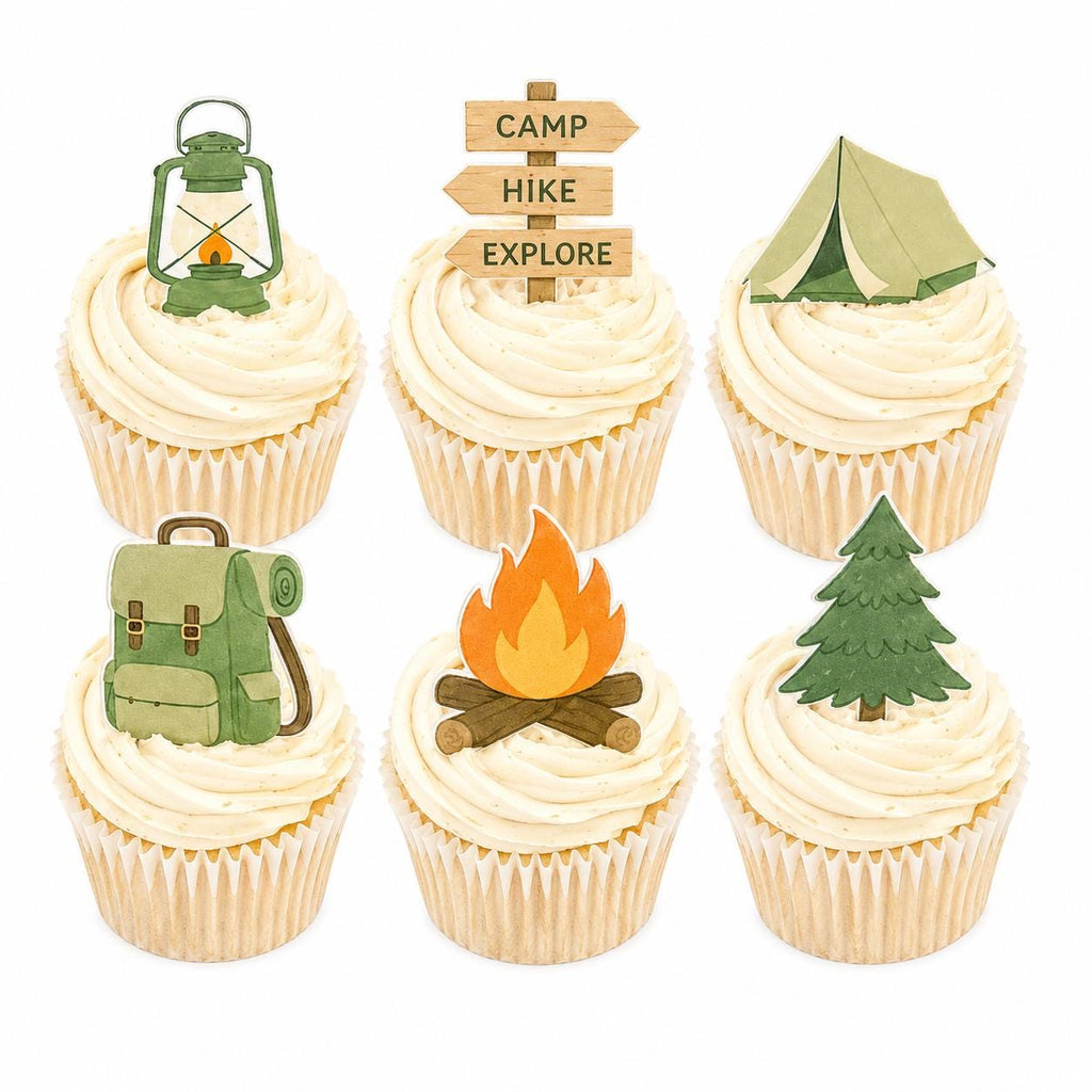 Camping & Hiking Edible Cupcake Toppers