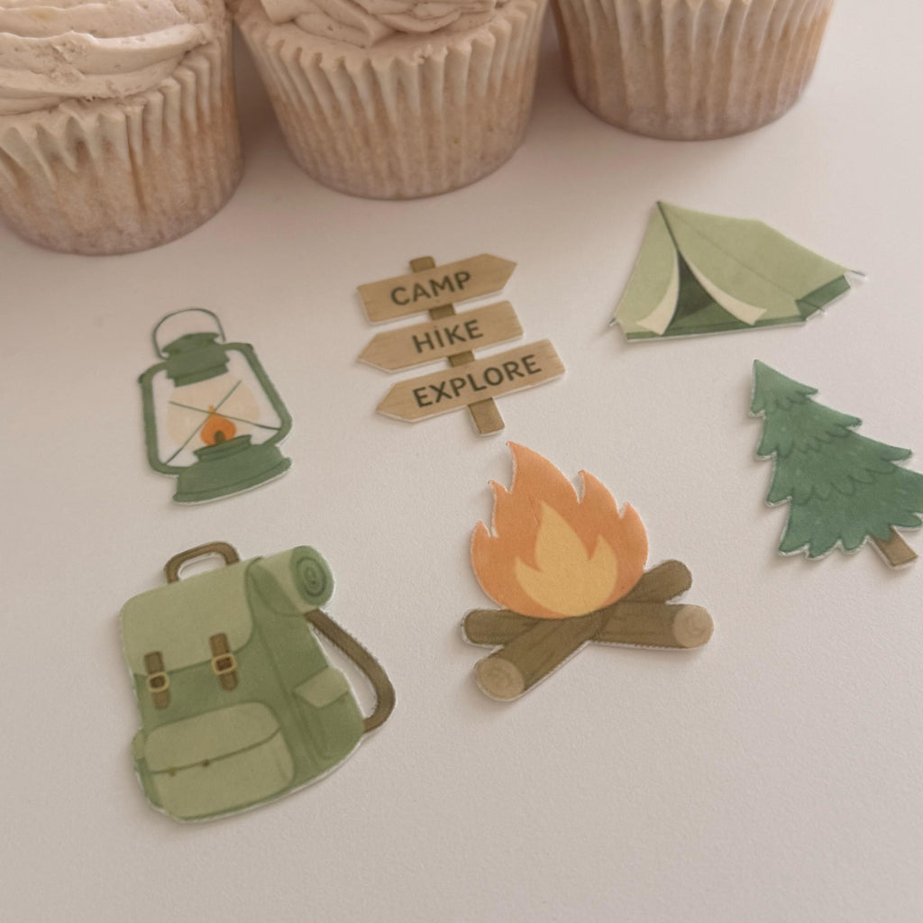 Camping & Hiking Edible Cupcake Toppers