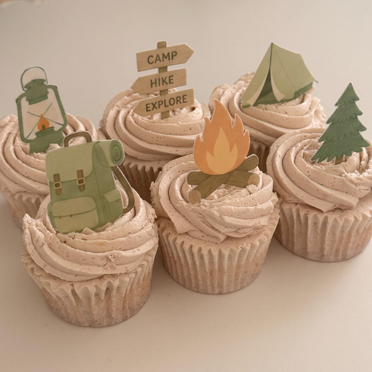 Camping & Hiking Edible Cupcake Toppers