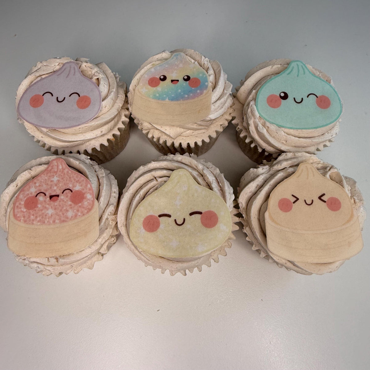 Kawaii Dumpling Edible Cupcake Toppers, Bao Buns