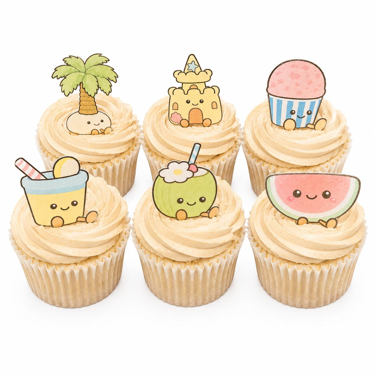 Summer Amuseables Style Edible Cupcake Toppers