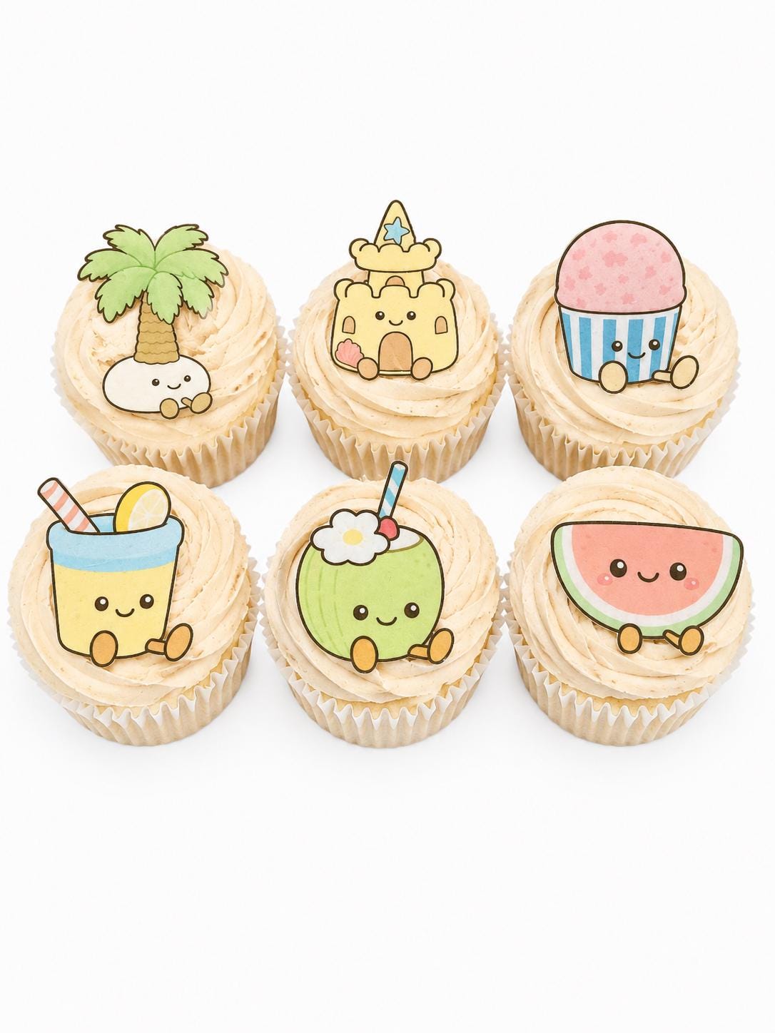Summer Amuseables Style Edible Cupcake Toppers