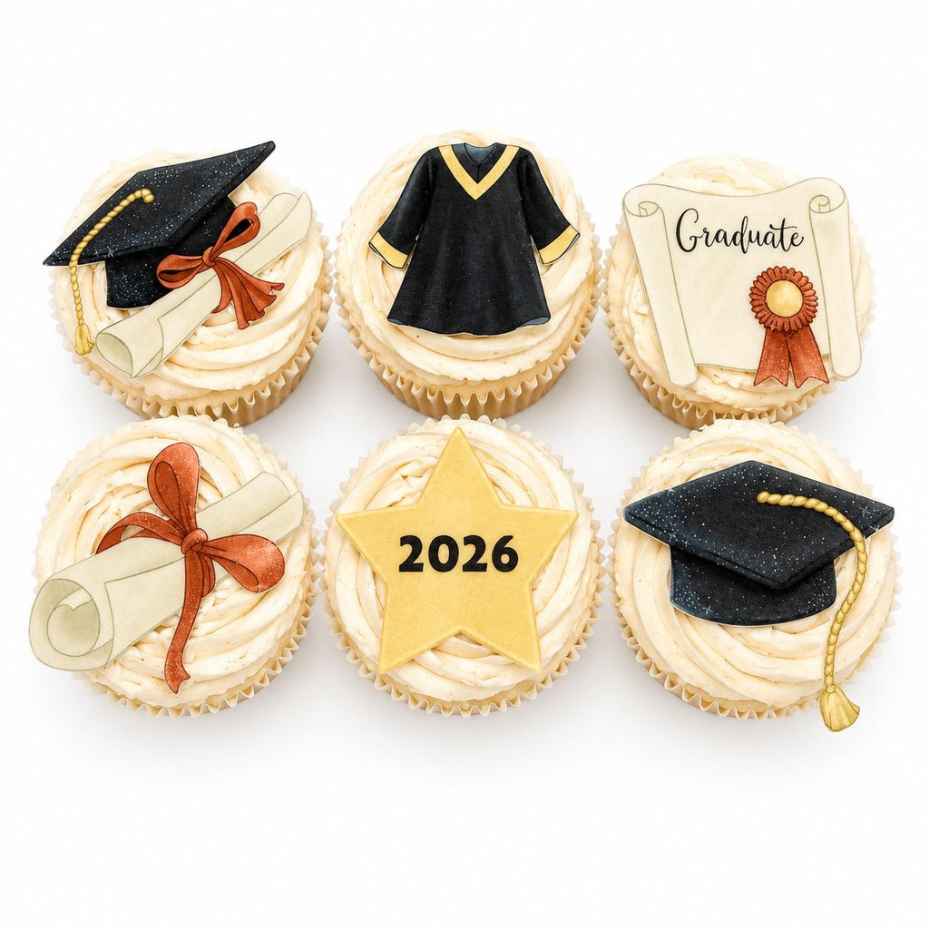 Graduation 2026 Edible Cupcake Toppers