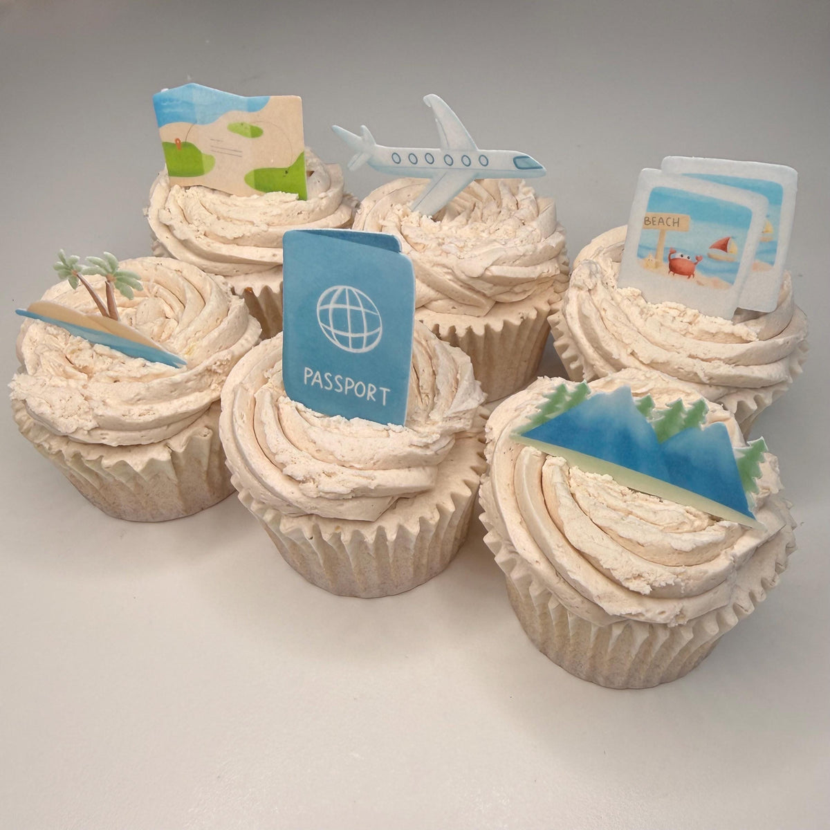 Travel & Holiday Edible Cupcake Toppers