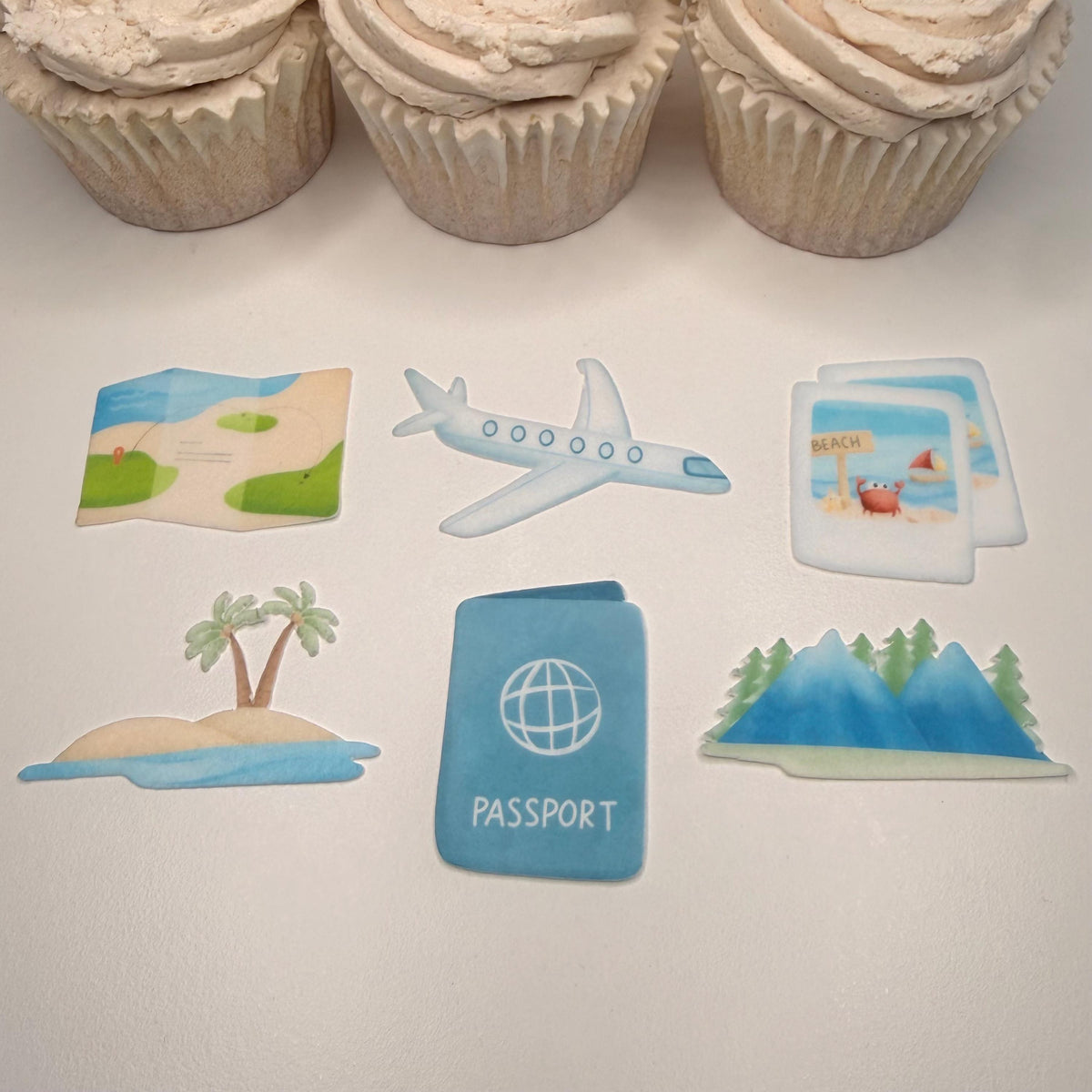 Travel & Holiday Edible Cupcake Toppers