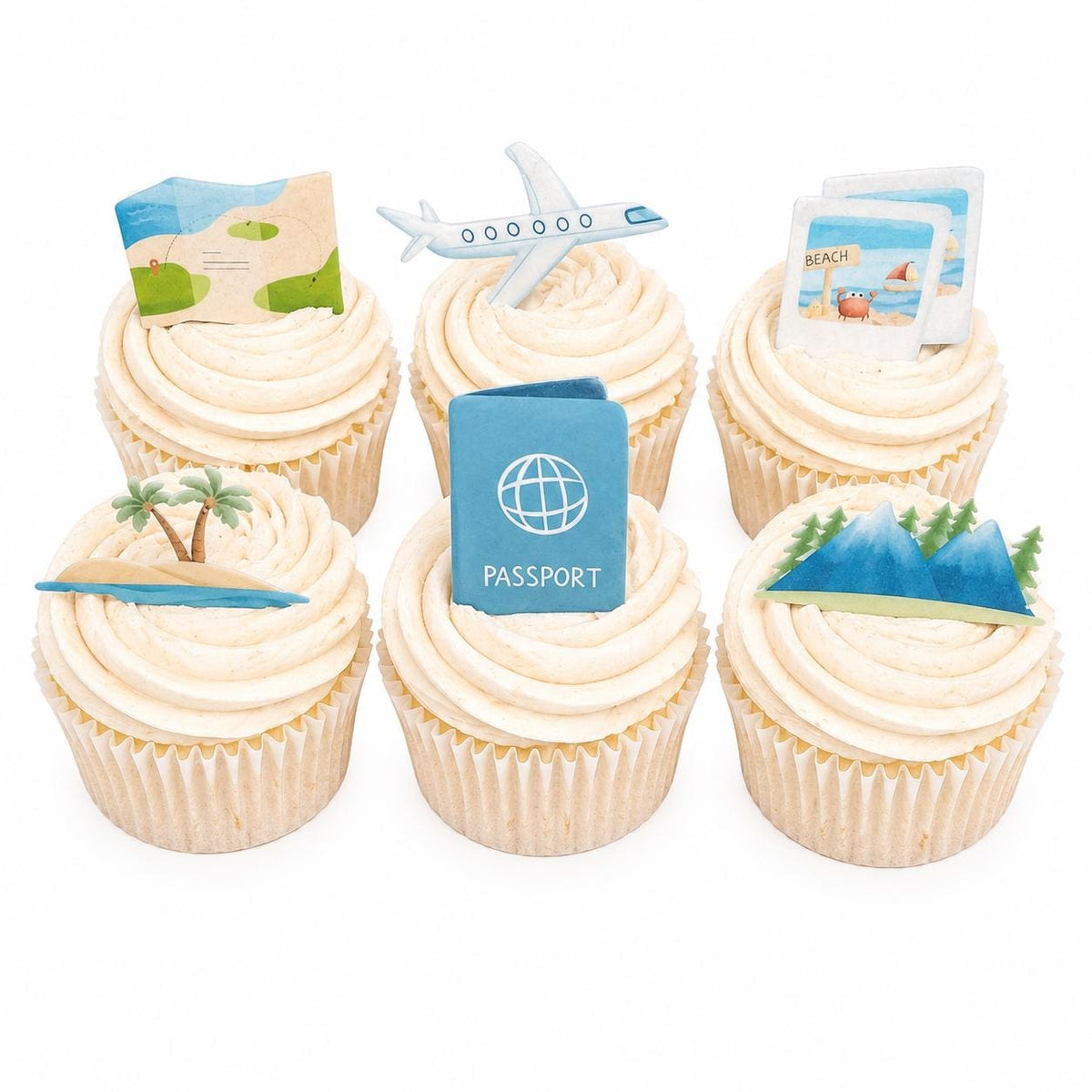 Travel & Holiday Edible Cupcake Toppers