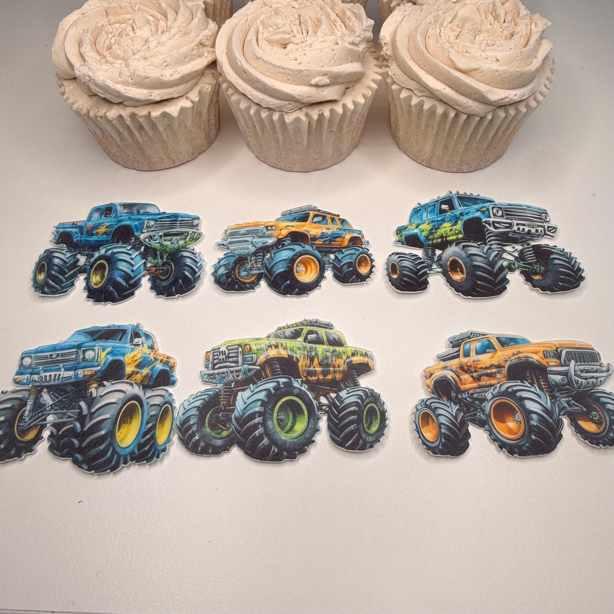 Monster Truck Edible Cupcake Toppers