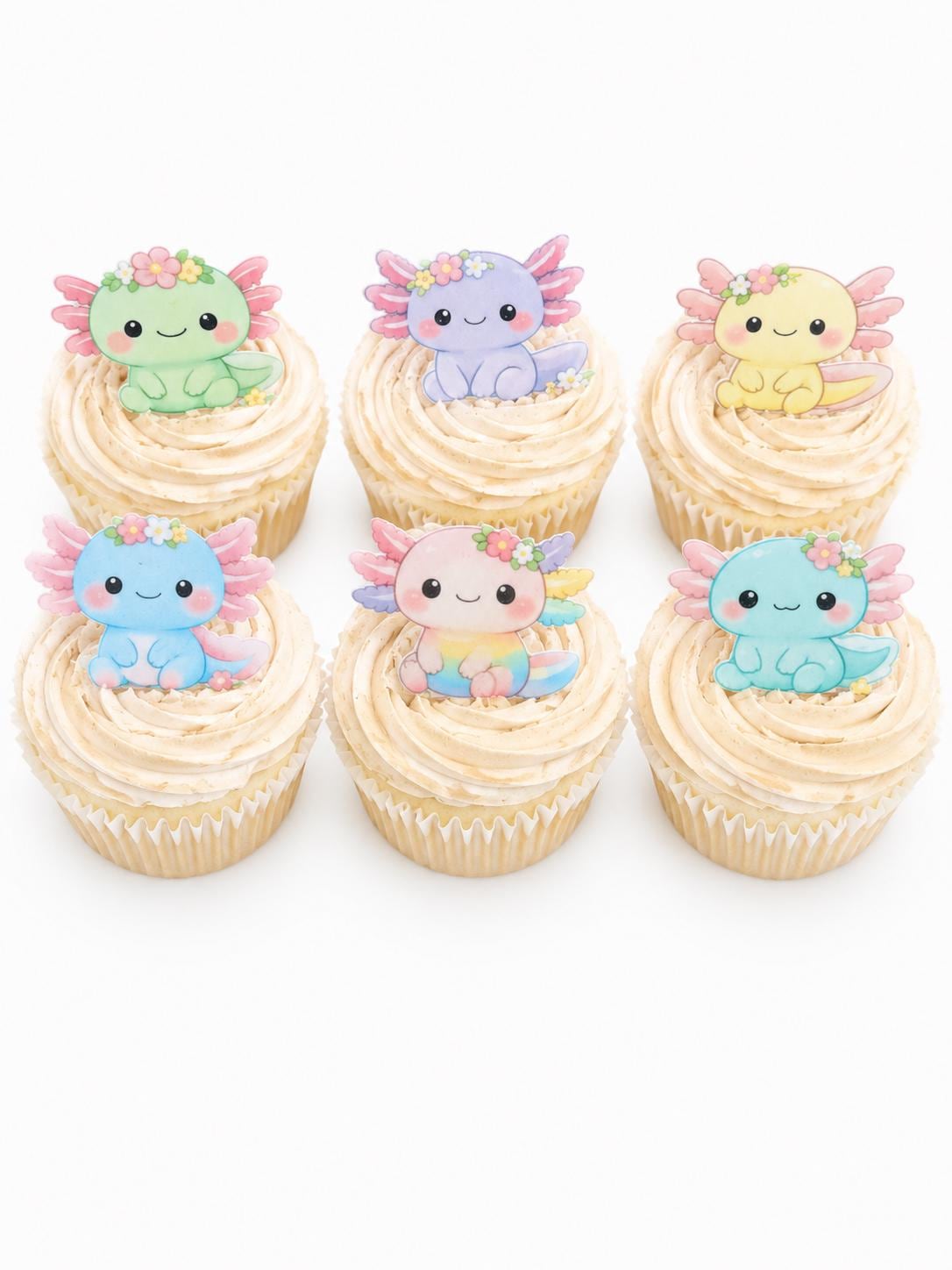 Axolotl Edible Cupcake Toppers