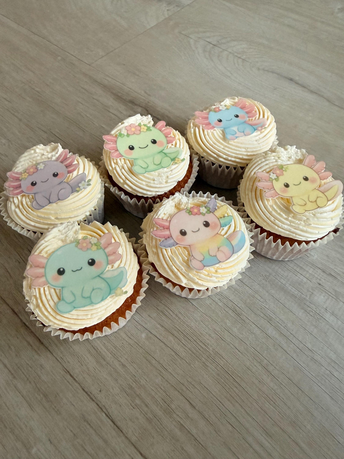 Axolotl Edible Cupcake Toppers
