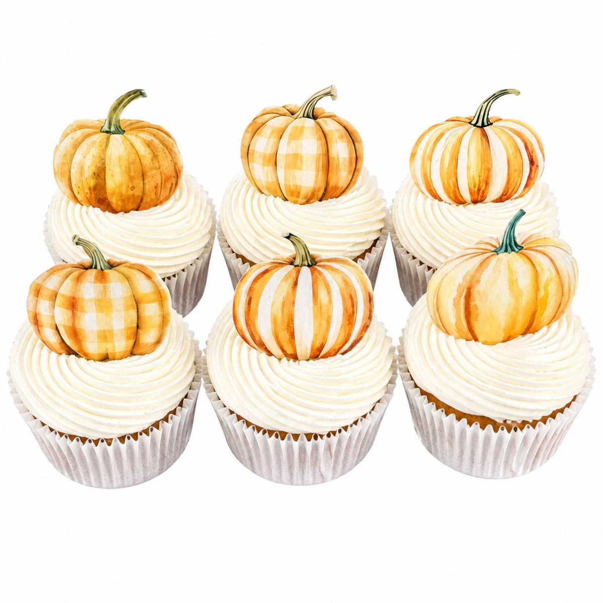 Pumpkin Baby Shower Edible Cupcake Toppers
