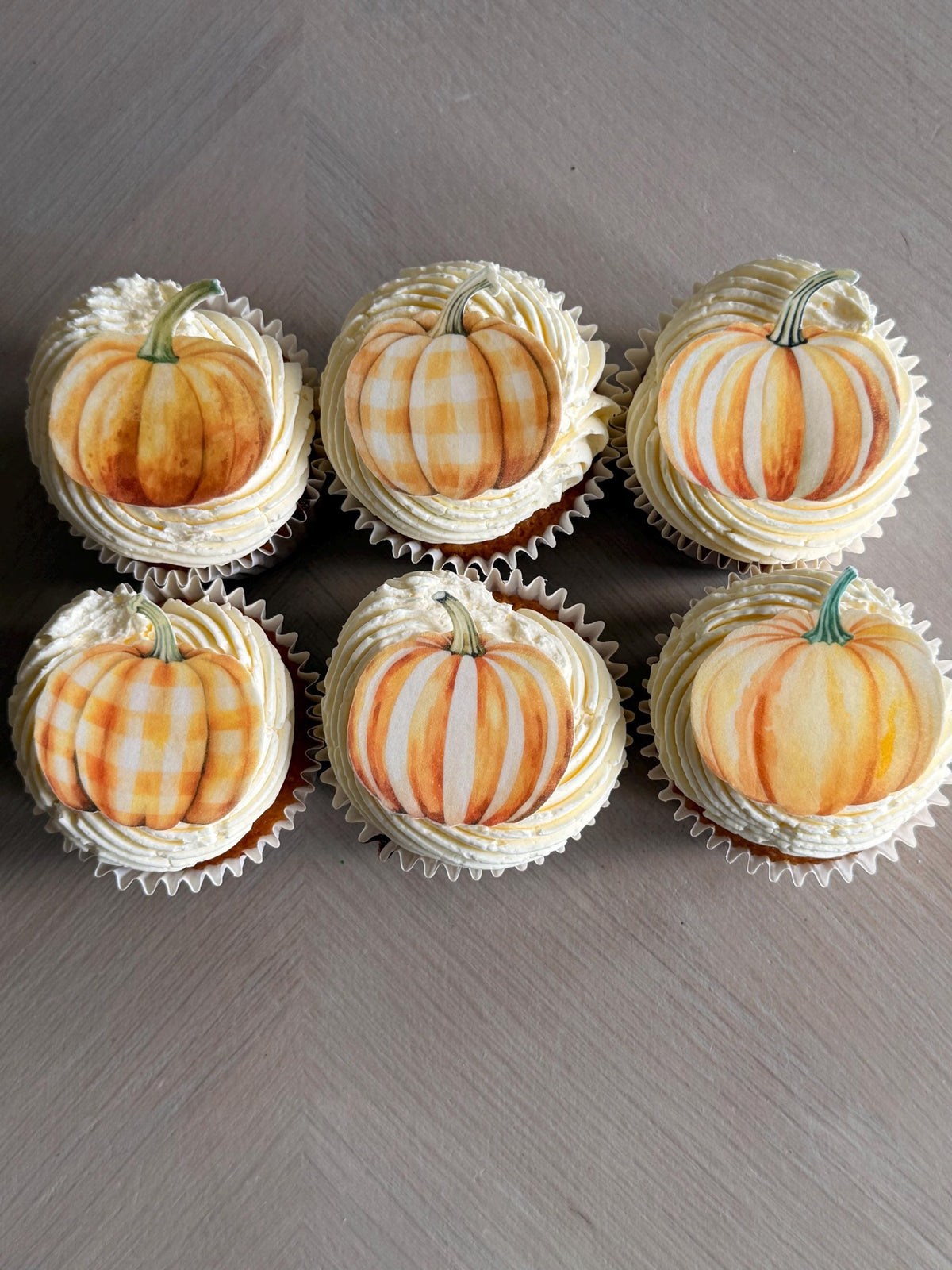 Pumpkin Baby Shower Edible Cupcake Toppers