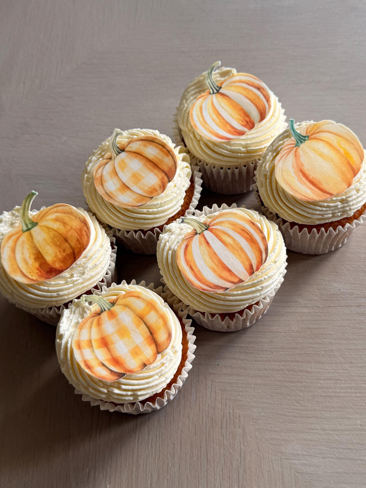 Pumpkin Baby Shower Edible Cupcake Toppers