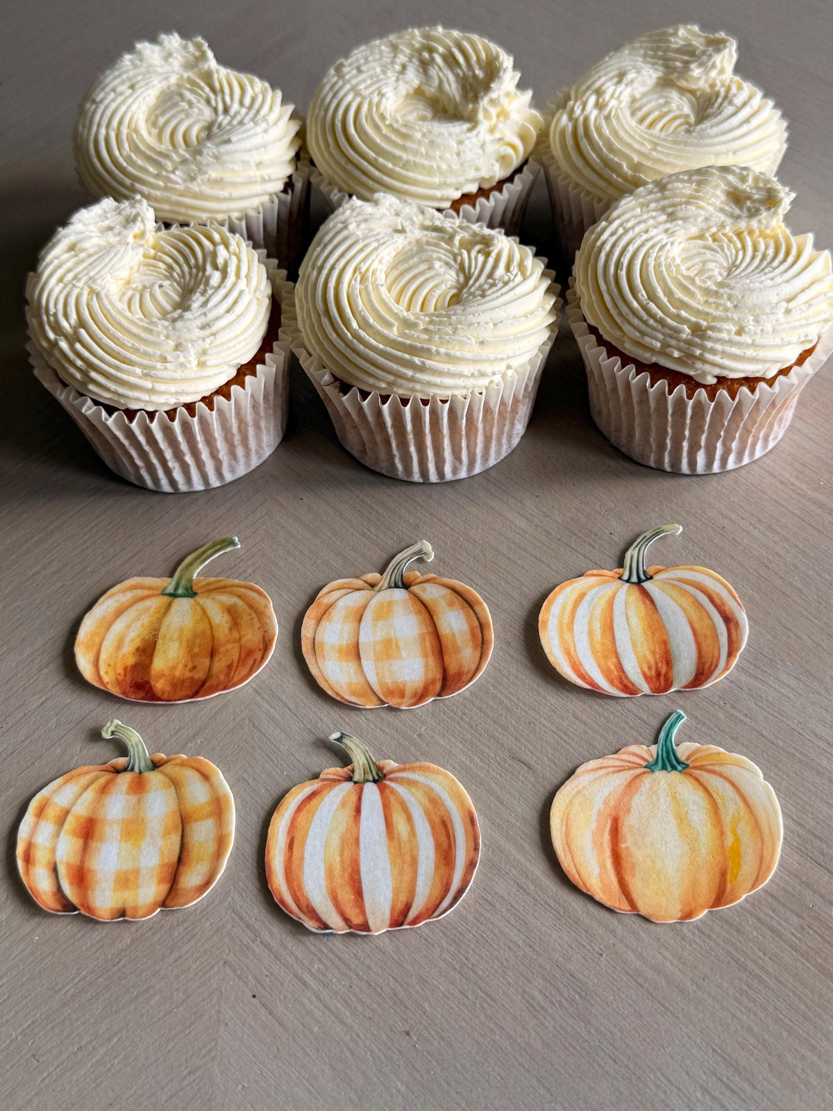 Pumpkin Baby Shower Edible Cupcake Toppers