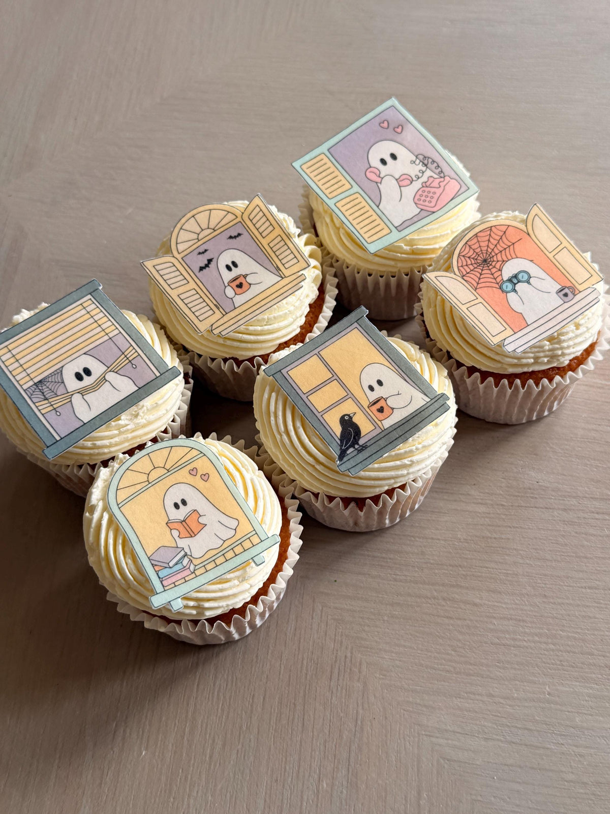 Ghost at the Window Edible Cupcake Toppers, Bookish Halloween