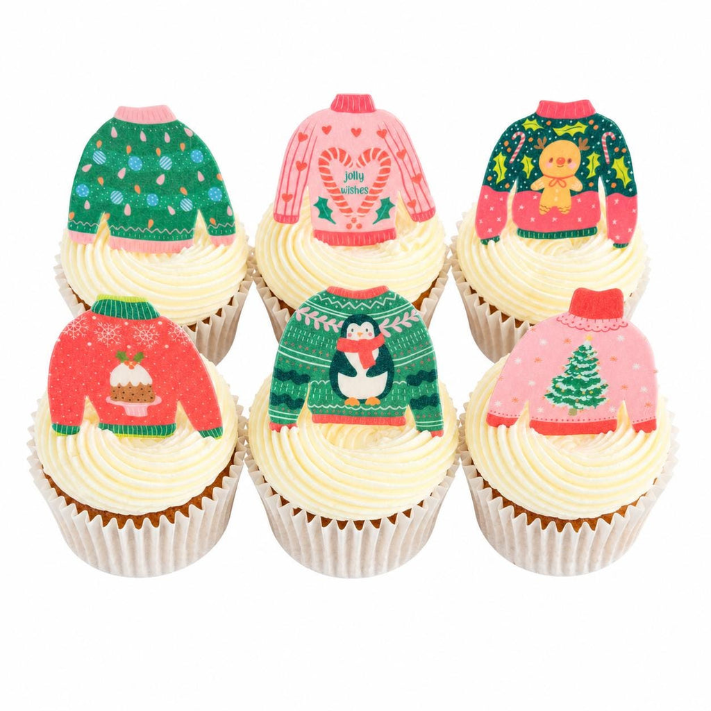 Christmas Jumper Edible Cupcake Toppers