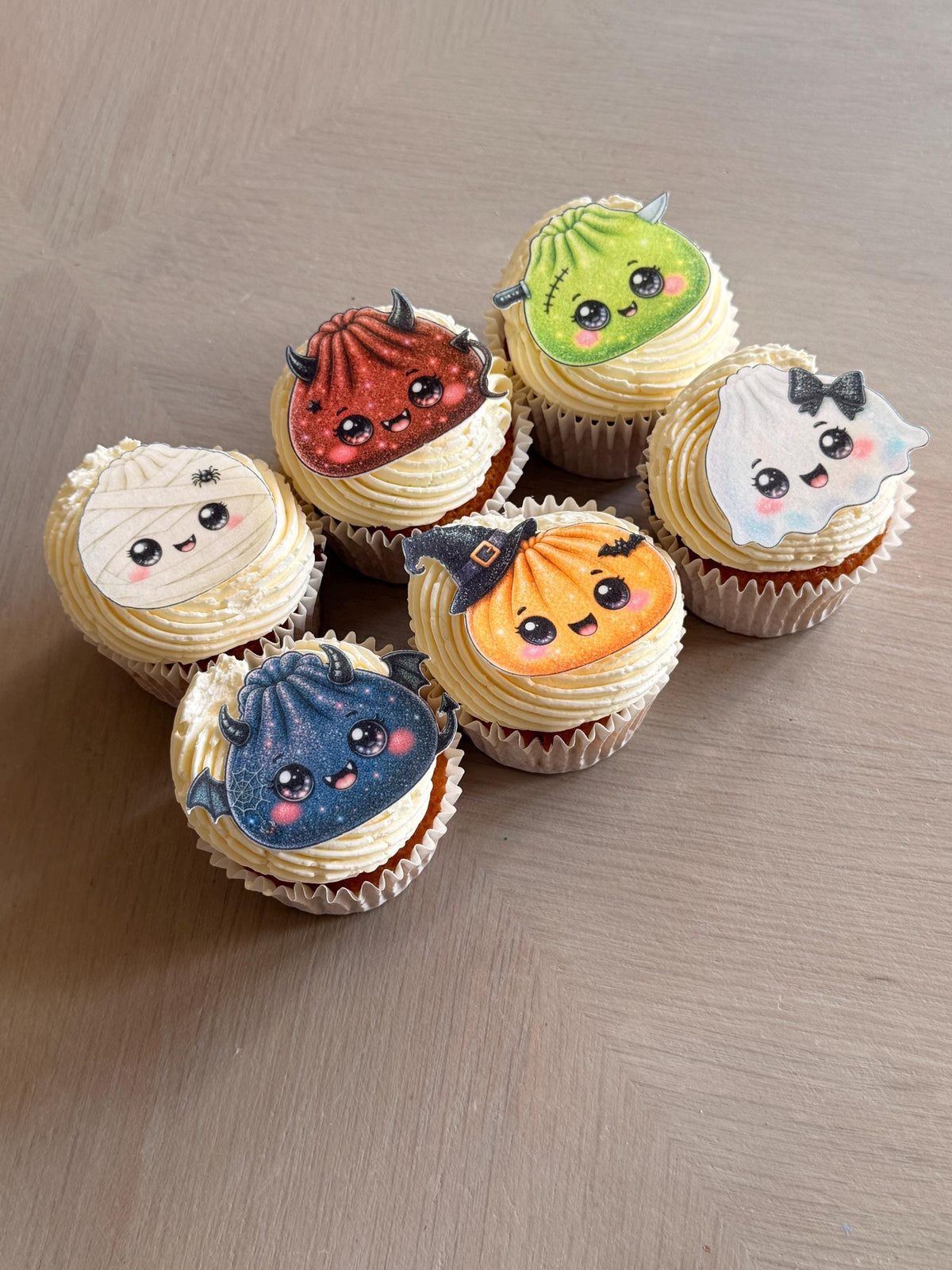 Halloween Kawaii Dumpling Edible Cupcake Toppers