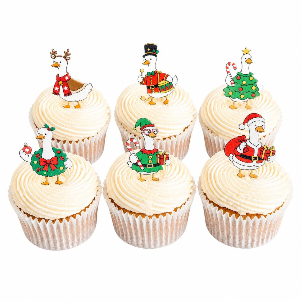 Christmas Goose Edible Cupcake Toppers