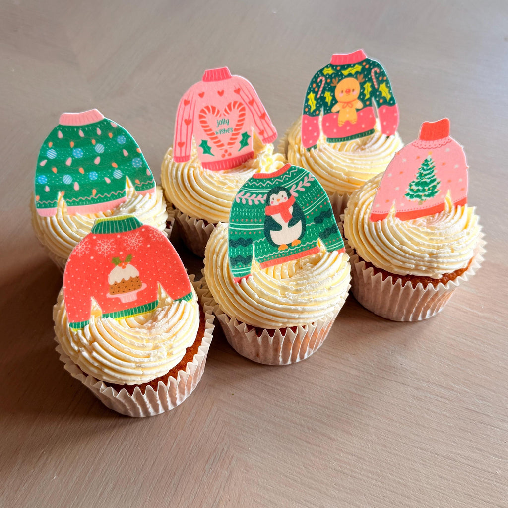 Christmas Jumper Edible Cupcake Toppers