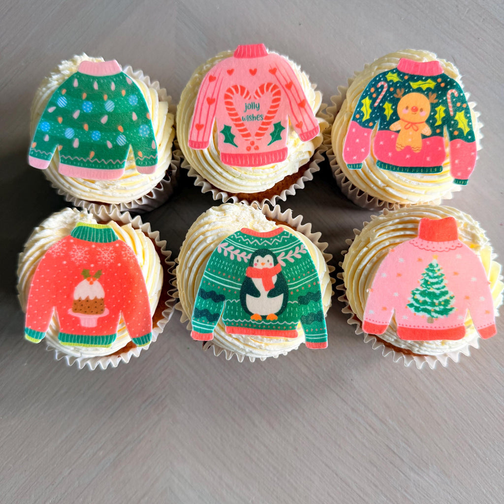 Christmas Jumper Edible Cupcake Toppers