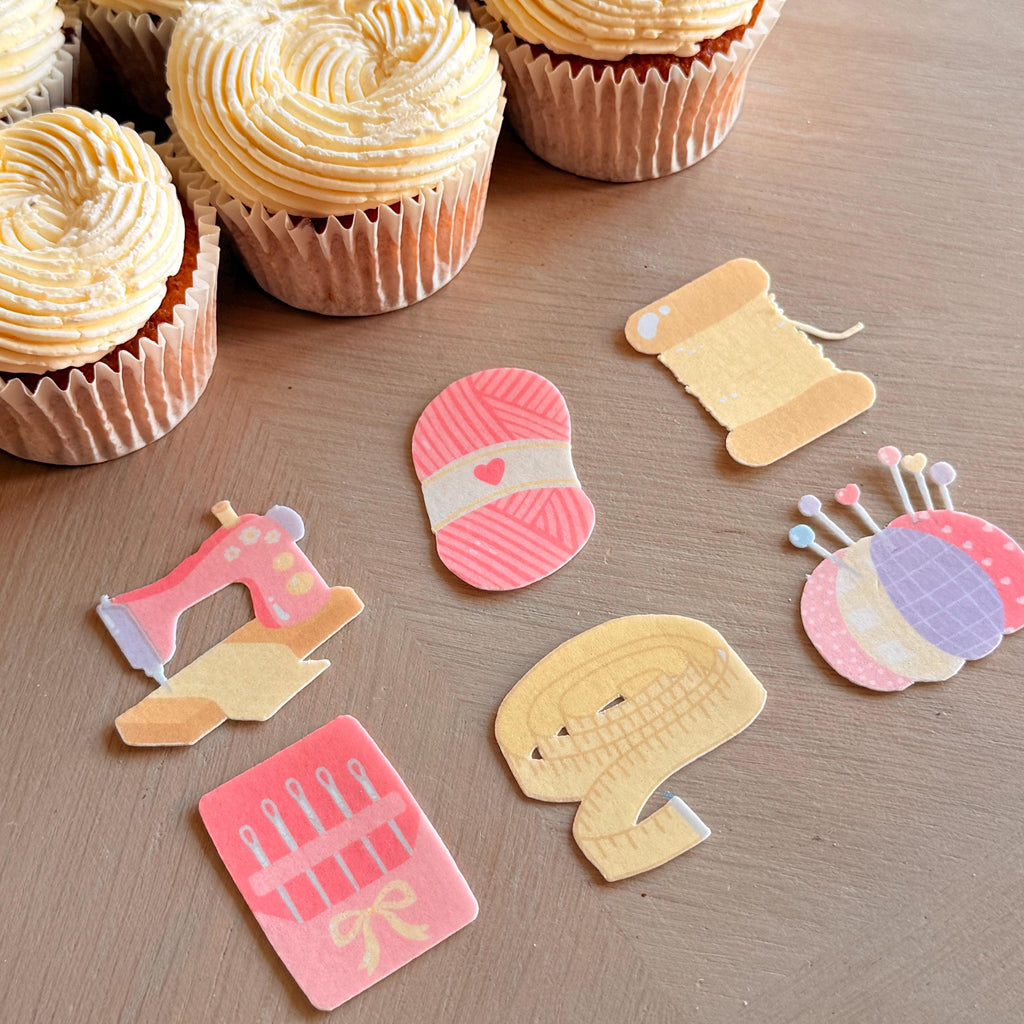 Sewing Edible Cupcake Toppers