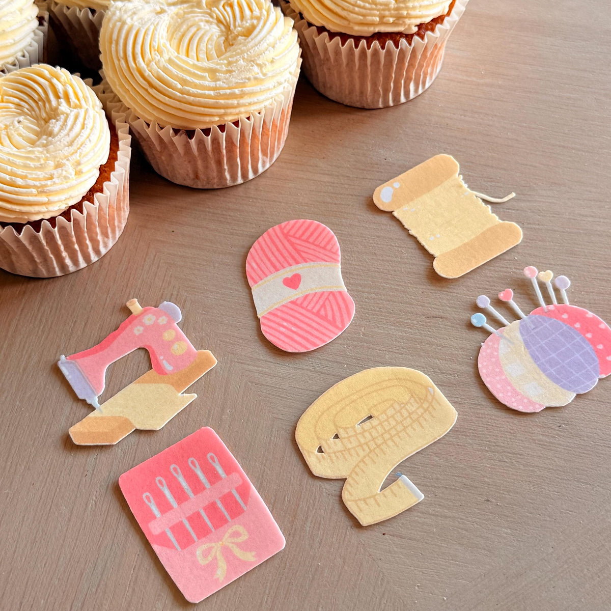 Sewing Edible Cupcake Toppers