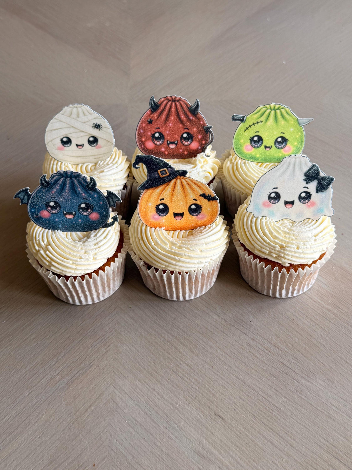 Halloween Kawaii Dumpling Edible Cupcake Toppers