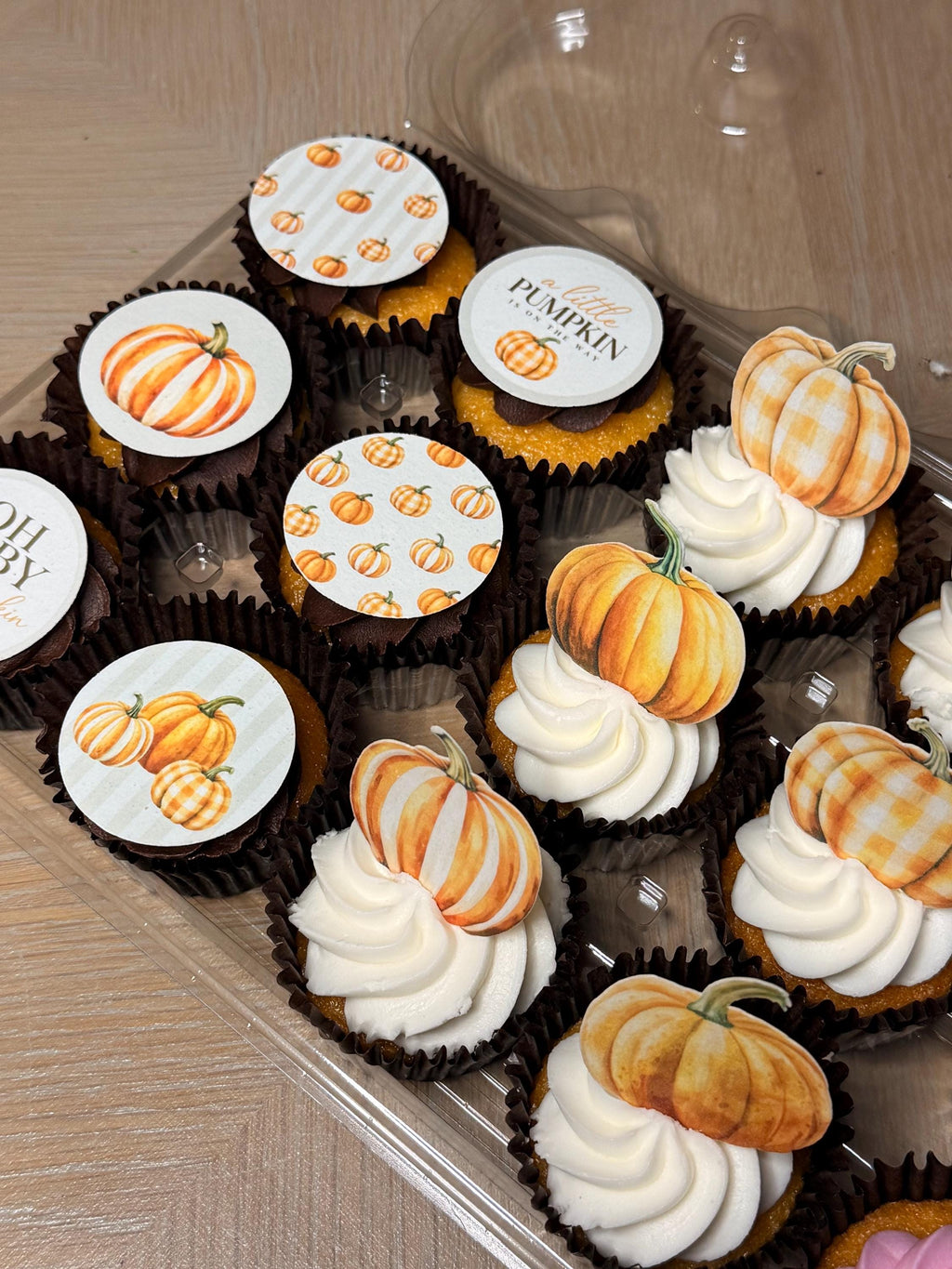 Autumn Pumpkin Baby Shower Edible Biscuit & Cupcake Toppers