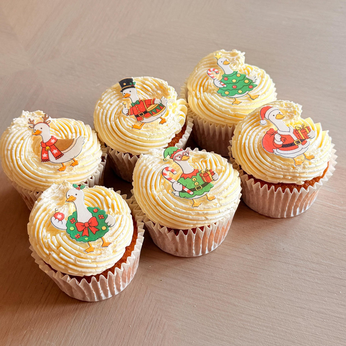 Christmas Goose Edible Cupcake Toppers