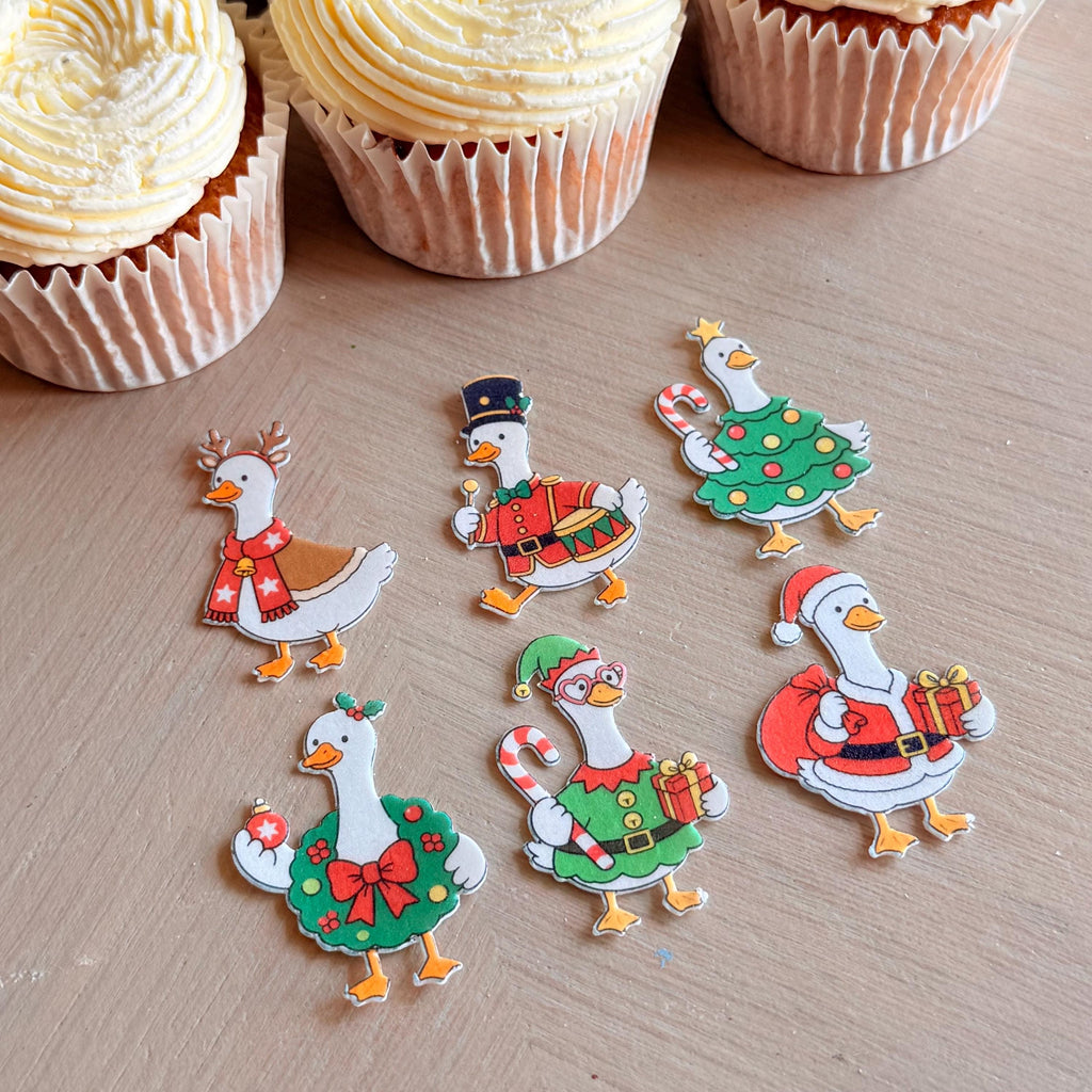 Christmas Goose Edible Cupcake Toppers