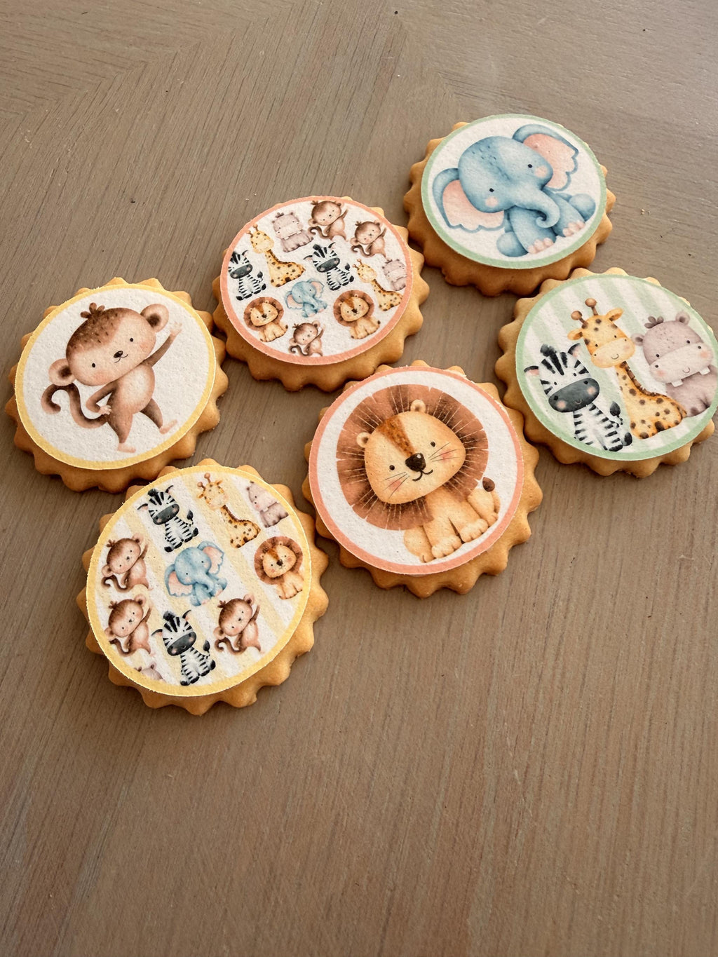 Safari Edible Biscuit & Cupcake Toppers, 5cm