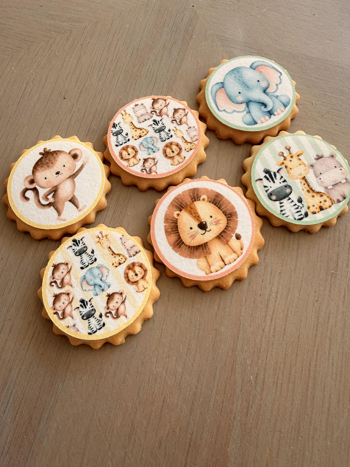 Safari Edible Biscuit & Cupcake Toppers, 5cm
