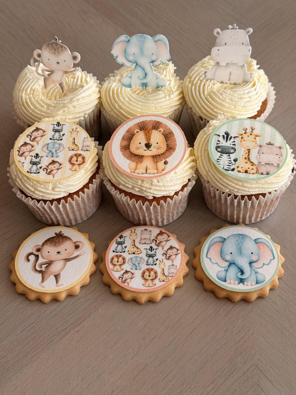 Safari Edible Biscuit & Cupcake Toppers, 5cm