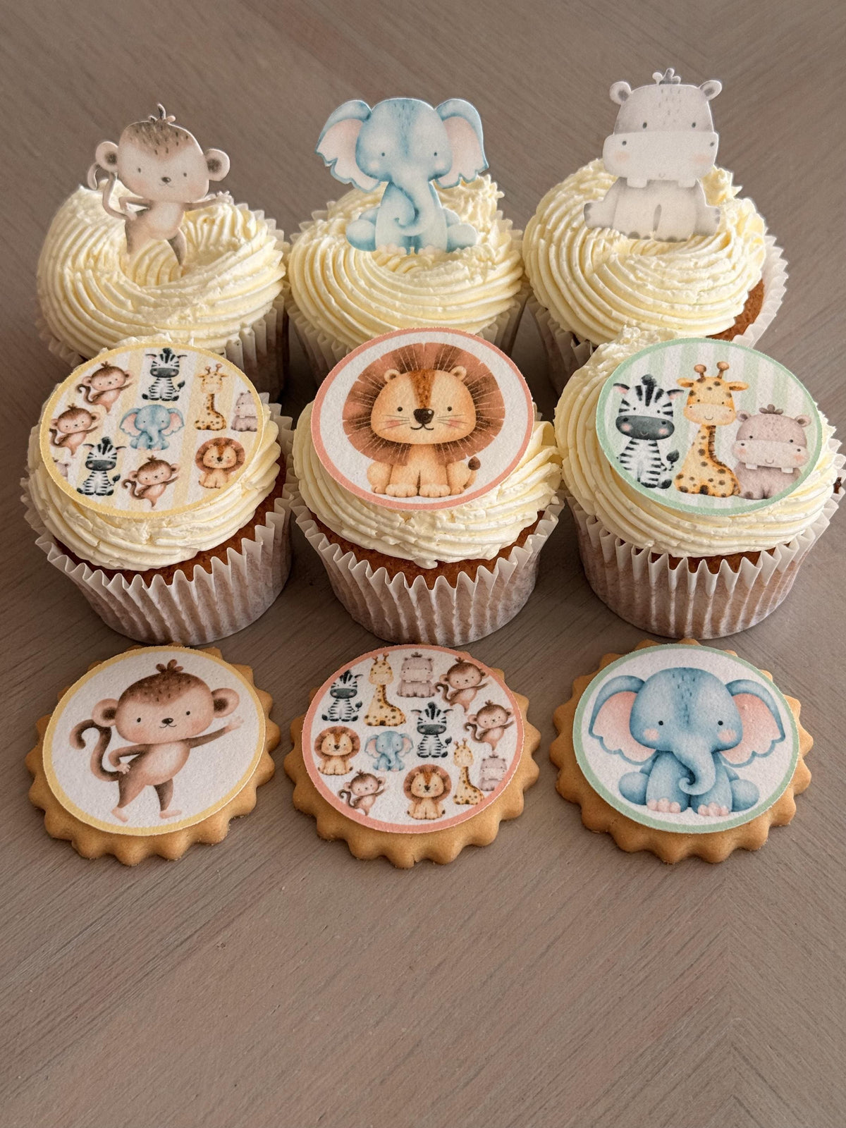 Safari Edible Biscuit & Cupcake Toppers, 5cm